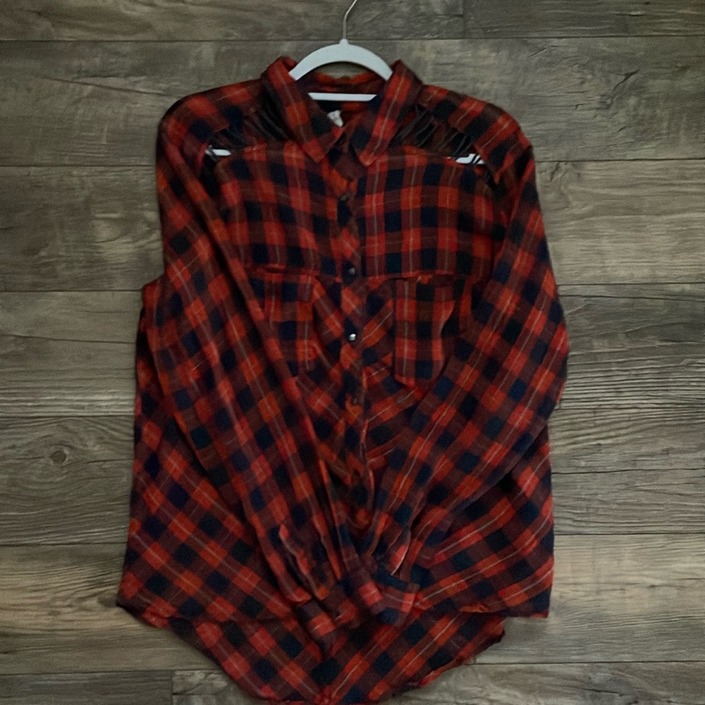 Free People Flannel Like Top